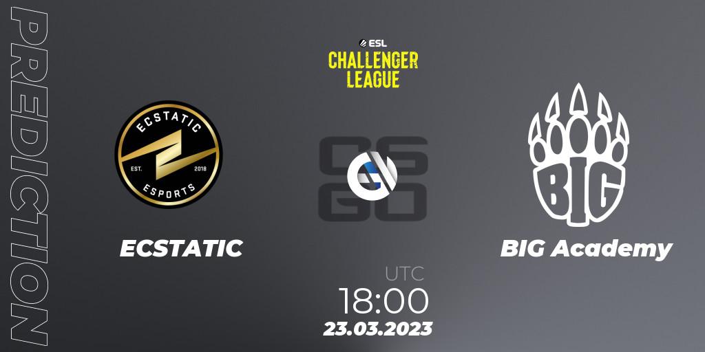 ECSTATIC contre BIG Academy : prédiction de match. 23.03.23. CS2 (CS:GO), ESL Challenger League Season 44 Relegation: Europe