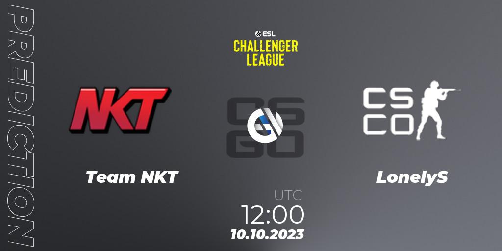 Team NKT contre LonelyS : prédiction de match. 10.10.23. CS2 (CS:GO), ESL Challenger League Season 46: Asia-Pacific