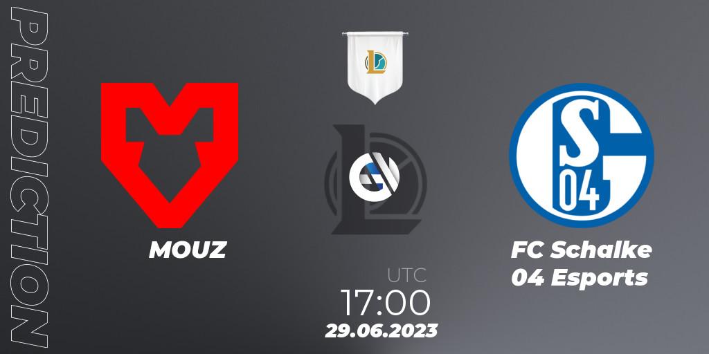 MOUZ contre FC Schalke 04 Esports : prédiction de match. 29.06.2023 at 20:00. LoL, Prime League Summer 2023 - Group Stage