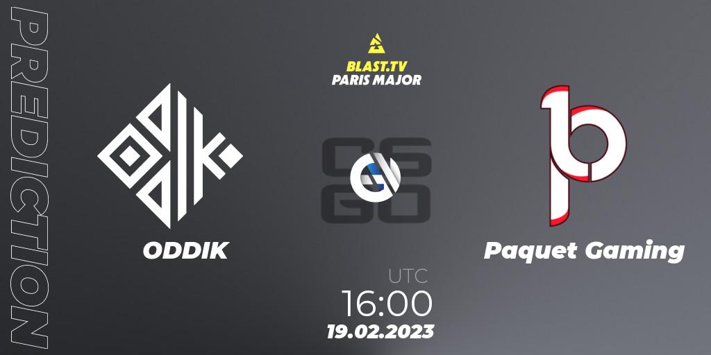 ODDIK contre Paquetá Gaming : prédiction de match. 19.02.2023 at 16:00. Counter-Strike (CS2), BLAST.tv Paris Major 2023 South America RMR Closed Qualifier