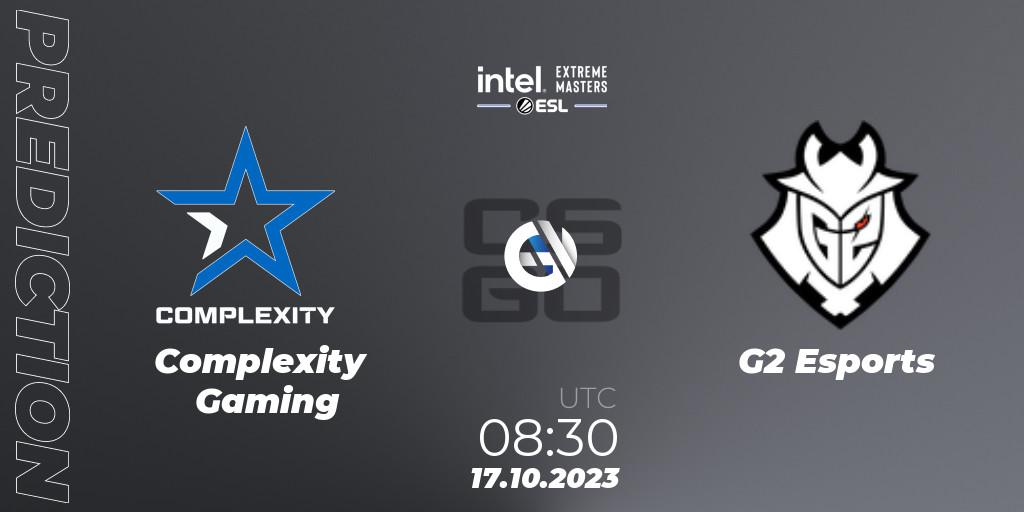 Complexity Gaming contre G2 Esports : prédiction de match. 17.10.23. CS2 (CS:GO), IEM Sydney 2023