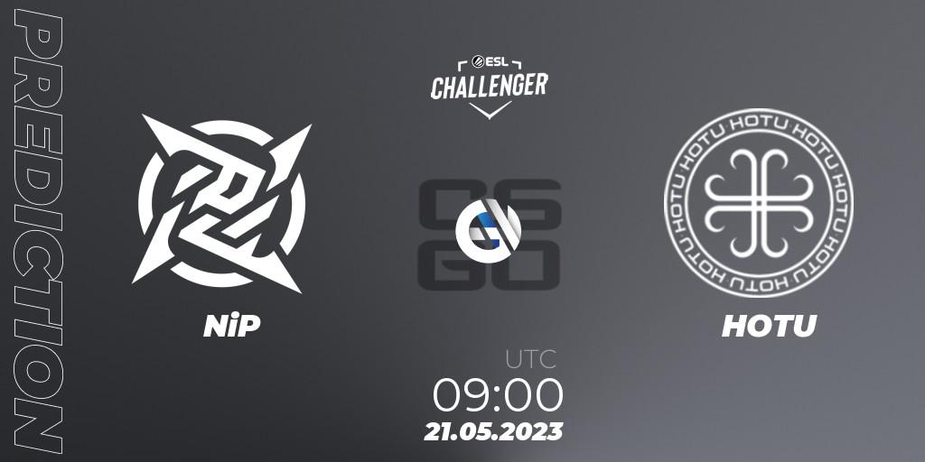 NiP contre HOTU : prédiction de match. 21.05.2023 at 09:00. Counter-Strike (CS2), ESL Challenger Katowice 2023: European Qualifier