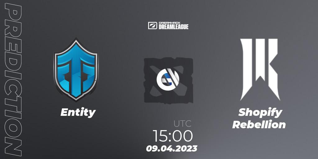 Entity contre Shopify Rebellion : prédiction de match. 09.04.23. Dota 2, DreamLeague Season 19 - Group Stage 1