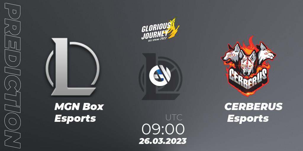 MGN Box Esports contre CERBERUS Esports : prédiction de match. 26.03.23. LoL, VCS Spring 2023 - Group Stage