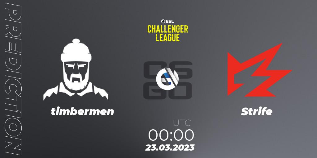 timbermen contre Strife : prédiction de match. 23.03.23. CS2 (CS:GO), ESL Challenger League Season 44: North America