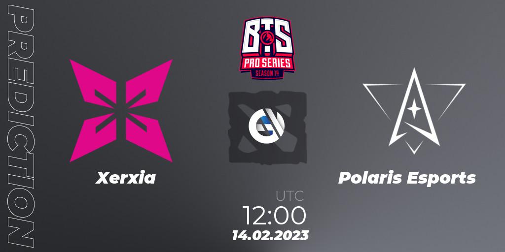 Xerxia contre Polaris Esports : prédiction de match. 14.02.23. Dota 2, BTS Pro Series Season 14: Southeast Asia