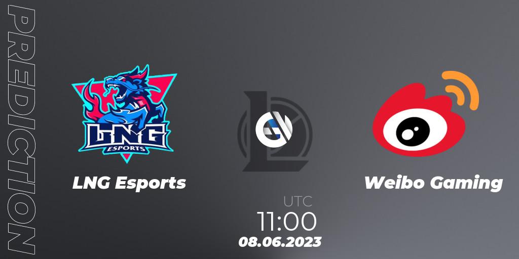 LNG Esports contre Weibo Gaming : prédiction de match. 08.06.23. LoL, LPL Summer 2023 Regular Season