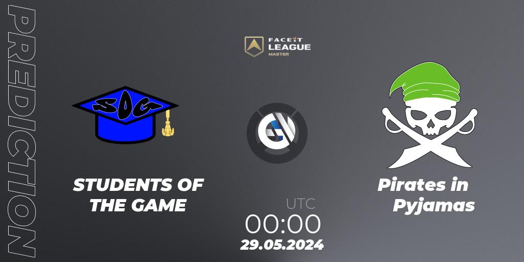 STUDENTS OF THE GAME contre Pirates in Pyjamas : prédiction de match. 08.06.2024 at 00:00. Overwatch, FACEIT League Season 1 - NA Master Road to EWC