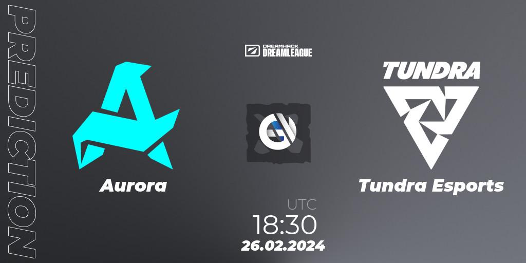 Aurora contre Tundra Esports : prédiction de match. 26.02.2024 at 19:09. Dota 2, DreamLeague Season 22