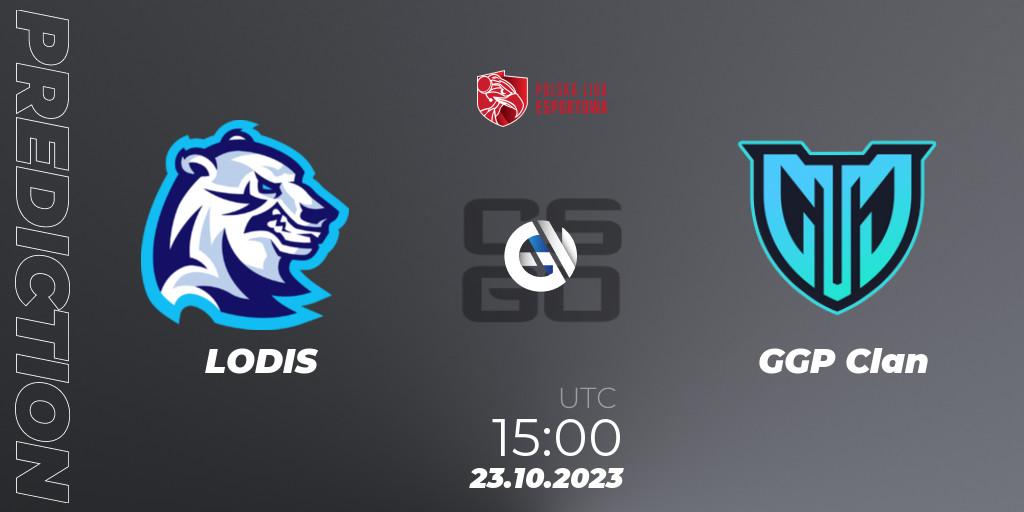 LODIS contre GGP Clan : prédiction de match. 23.10.2023 at 15:00. Counter-Strike (CS2), Polska Liga Esportowa 2023: Split #3