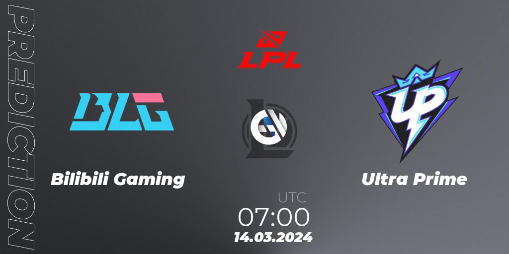 Bilibili Gaming contre Ultra Prime : prédiction de match. 14.03.24. LoL, LPL Spring 2024 - Group Stage