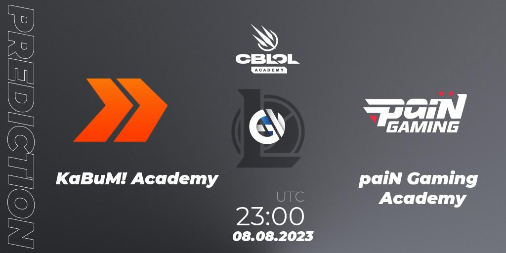 KaBuM! Academy contre paiN Gaming Academy : prédiction de match. 08.08.2023 at 23:00. LoL, CBLOL Academy Split 2 2023 - Group Stage
