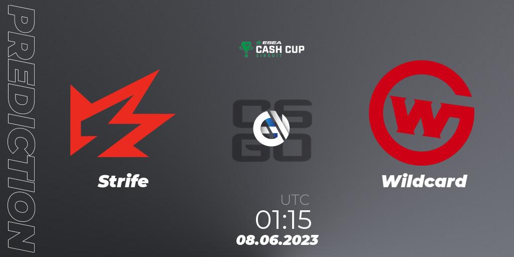 Strife contre Wildcard : prédiction de match. 08.06.2023 at 01:15. Counter-Strike (CS2), ESEA Cash Cup Circuit Season 1 Finals