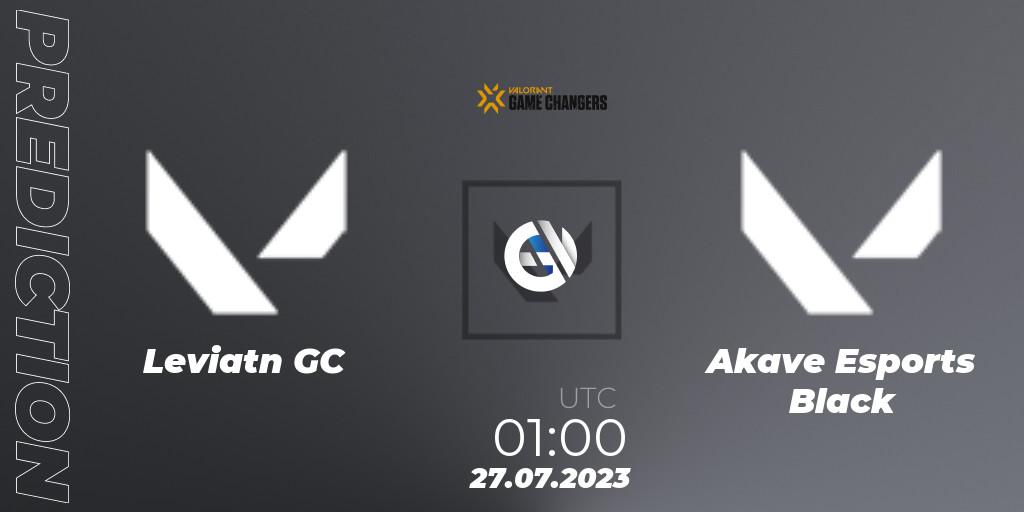 Leviatán GC contre Akave Esports Black : prédiction de match. 27.07.2023 at 01:00. VALORANT, VCT 2023: Game Changers Latin America North