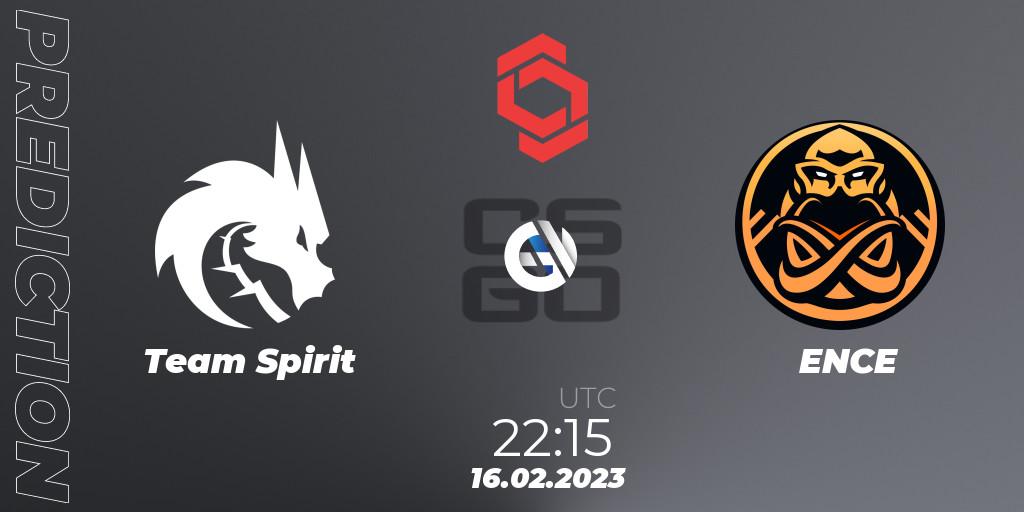 Team Spirit contre ENCE : prédiction de match. 16.02.2023 at 22:15. Counter-Strike (CS2), CCT Central Europe Series Finals #1