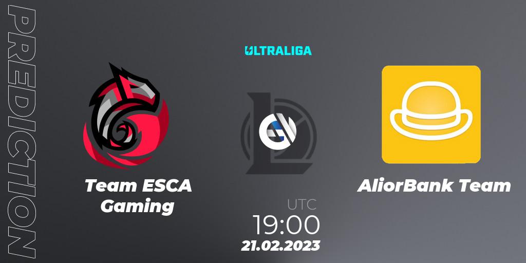 Team ESCA Gaming contre AliorBank Team : prédiction de match. 17.02.2023 at 16:00. LoL, Ultraliga Season 9 - Group Stage
