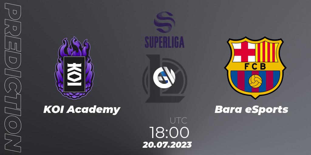 KOI Academy contre Barça eSports : prédiction de match. 22.06.2023 at 19:00. LoL, Superliga Summer 2023 - Group Stage