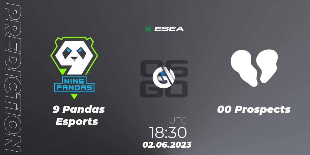 9 Pandas Esports contre 00 Prospects : prédiction de match. 02.06.23. CS2 (CS:GO), ESEA Advanced Season 45 Europe