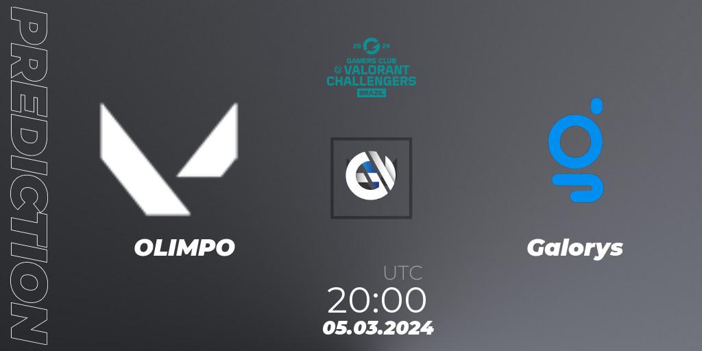 OLIMPO contre Galorys : prédiction de match. 05.03.2024 at 23:00. VALORANT, VALORANT Challengers Brazil 2024: Split 1