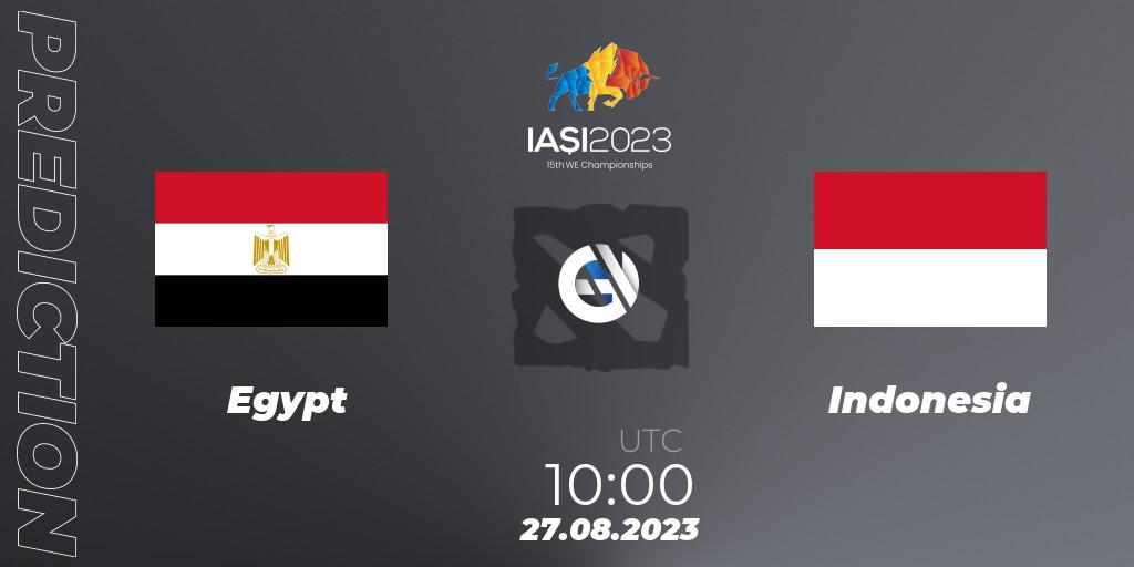 Egypt contre Indonesia : prédiction de match. 27.08.23. Dota 2, IESF World Championship 2023
