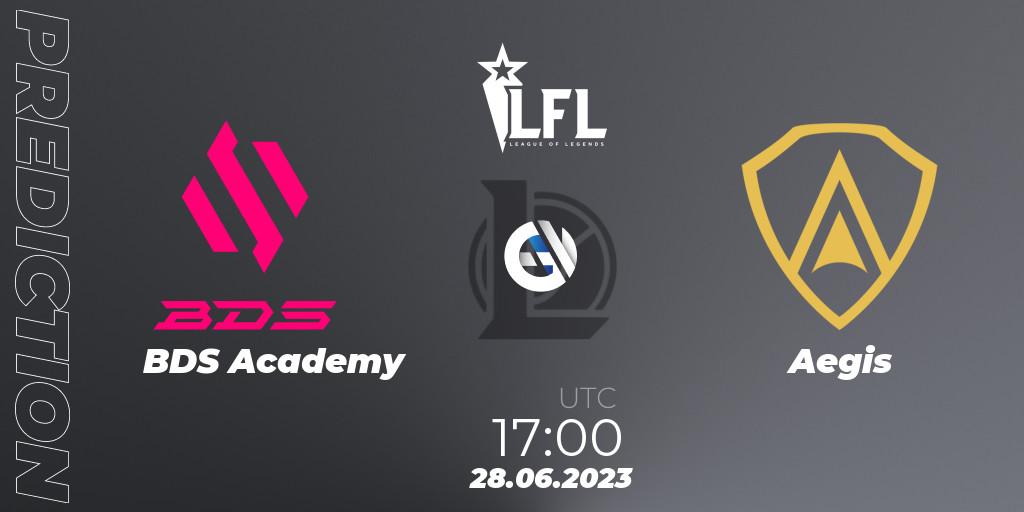 BDS Academy contre Aegis : prédiction de match. 28.06.2023 at 17:00. LoL, LFL Summer 2023 - Group Stage