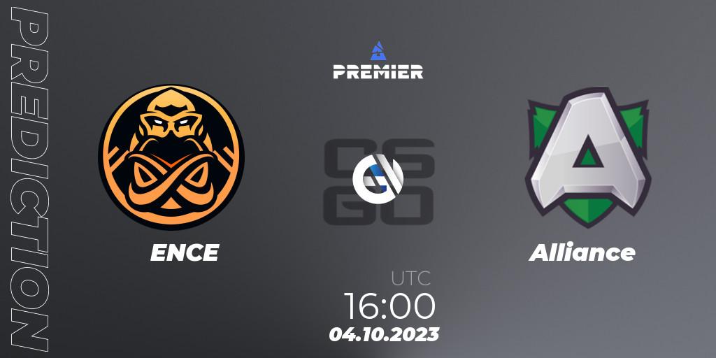 ENCE contre Alliance : prédiction de match. 04.10.23. CS2 (CS:GO), BLAST Premier Fall Showdown 2023