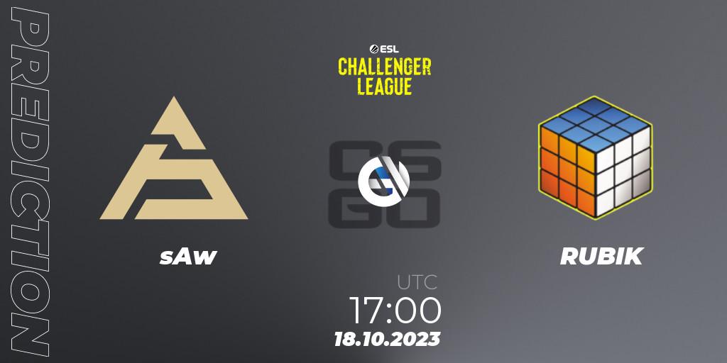 sAw contre RUBIK : prédiction de match. 18.10.23. CS2 (CS:GO), ESL Challenger League Season 46: Europe