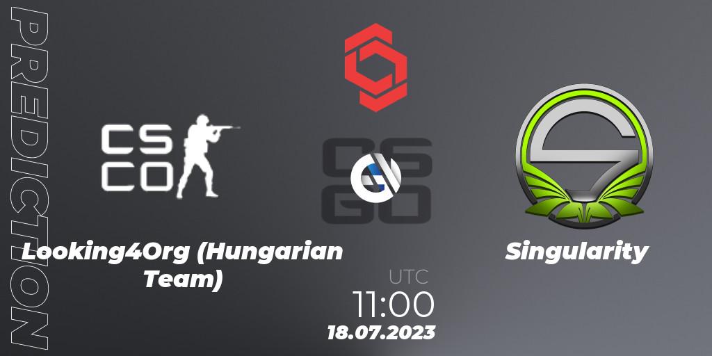 Looking4Org (Hungarian Team) contre Singularity : prédiction de match. 18.07.2023 at 11:00. Counter-Strike (CS2), CCT Central Europe Series #7: Closed Qualifier