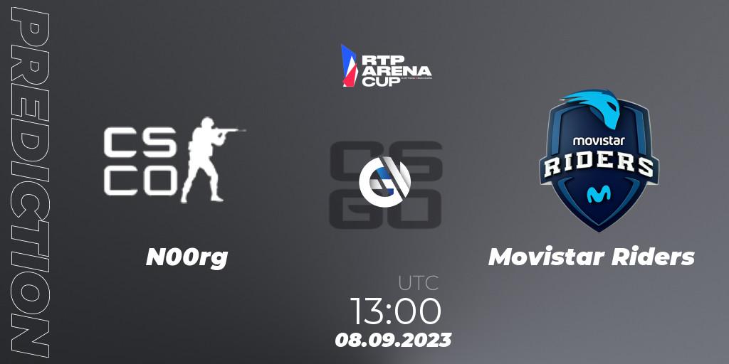 N00rg contre Movistar Riders : prédiction de match. 08.09.2023 at 13:00. Counter-Strike (CS2), RTP Arena Cup 2023