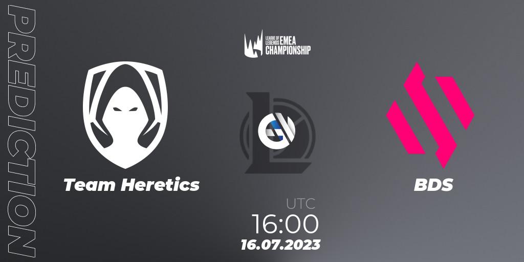 Team Heretics contre BDS : prédiction de match. 16.07.2023 at 16:00. LoL, LEC Summer 2023 - Group Stage