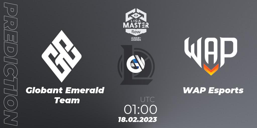 Globant Emerald Team contre WAP Esports : prédiction de match. 18.02.2023 at 01:15. LoL, Liga Master Opening 2023 - Group Stage