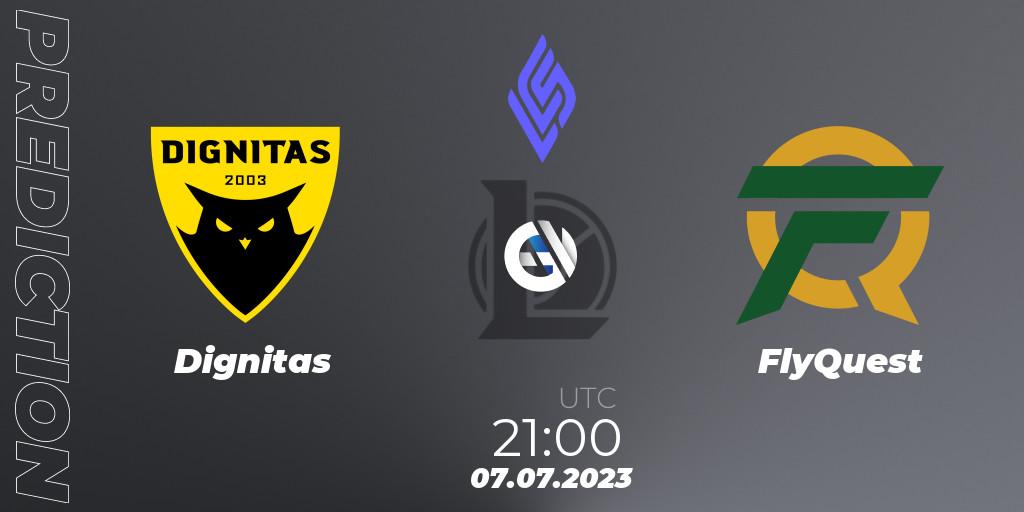 Dignitas contre FlyQuest : prédiction de match. 07.07.2023 at 21:00. LoL, LCS Summer 2023 - Group Stage