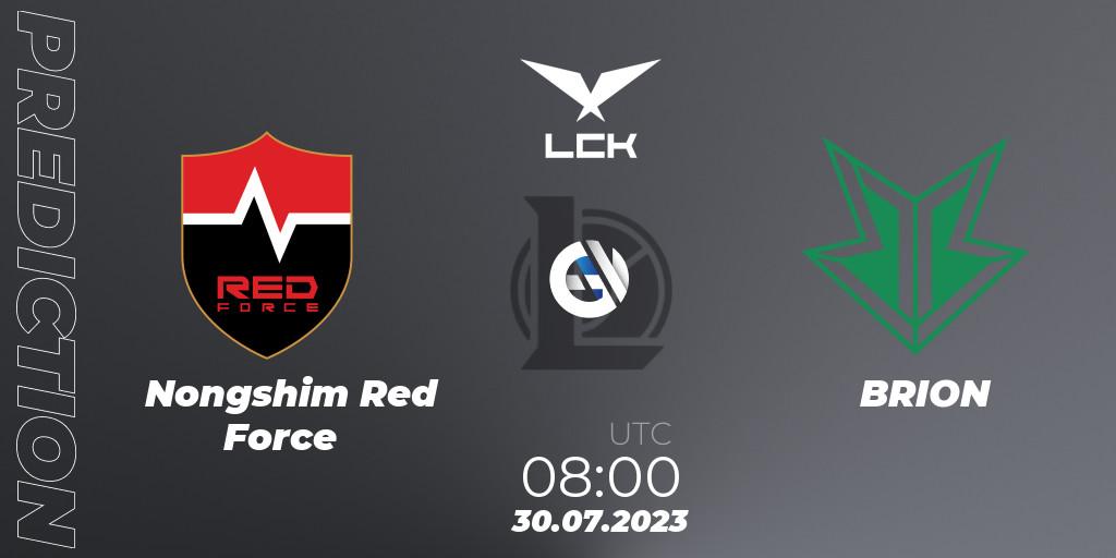 Nongshim Red Force contre BRION : prédiction de match. 30.07.2023 at 06:00. LoL, LCK Summer 2023 Regular Season