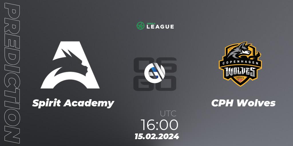 Spirit Academy contre CPH Wolves : prédiction de match. 15.02.24. CS2 (CS:GO), ESEA Season 48: Advanced Division - Europe
