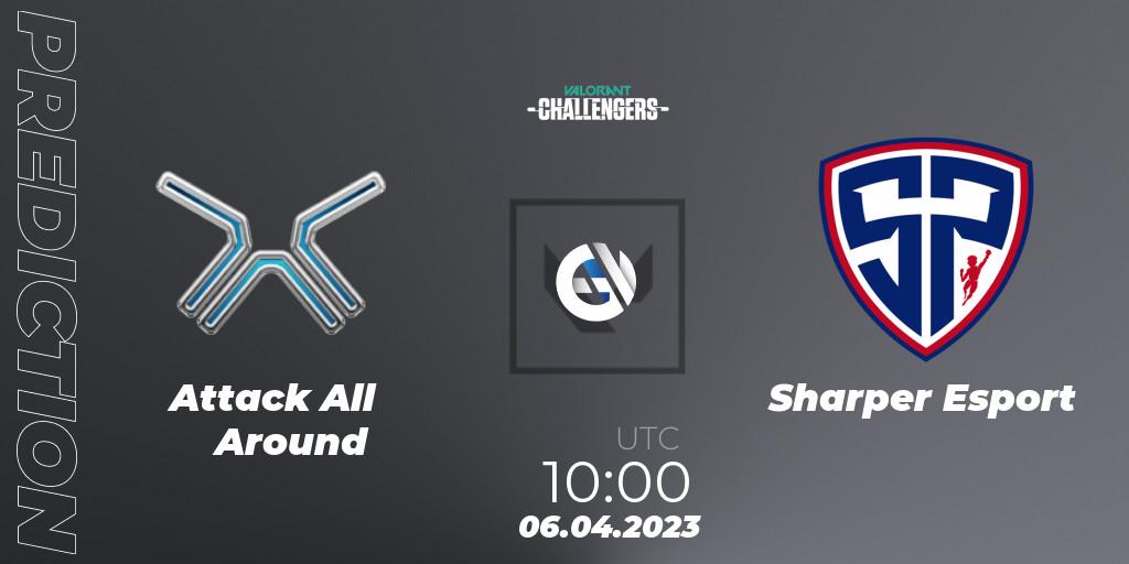 Attack All Around contre Sharper Esport : prédiction de match. 06.04.2023 at 10:00. VALORANT, VALORANT Challengers 2023: Thailand Split 2