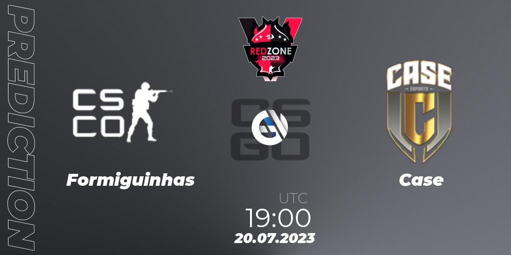 Formiguinhas contre Case : prédiction de match. 20.07.2023 at 19:00. Counter-Strike (CS2), RedZone PRO League Season 5