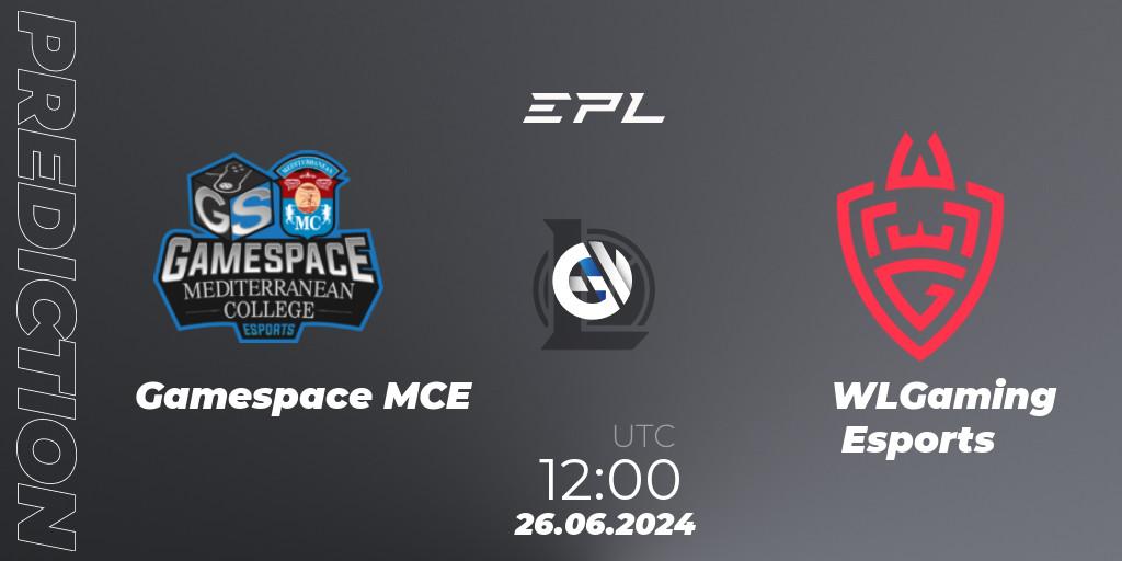 Gamespace MCE contre WLGaming Esports : prédiction de match. 26.06.2024 at 12:00. LoL, European Pro League: Season 2