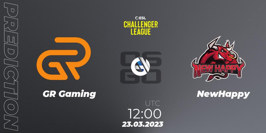 GR Gaming contre NewHappy : prédiction de match. 23.03.23. CS2 (CS:GO), ESL Challenger League Season 44: Asia-Pacific