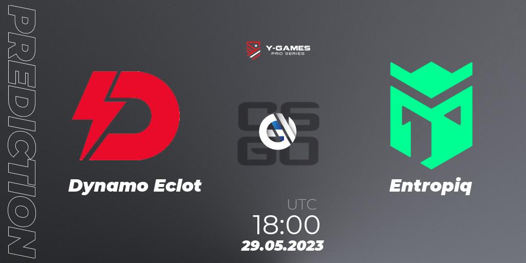 Dynamo Eclot contre Entropiq : prédiction de match. 31.05.2023 at 16:15. Counter-Strike (CS2), Y-Games PRO Series 2023