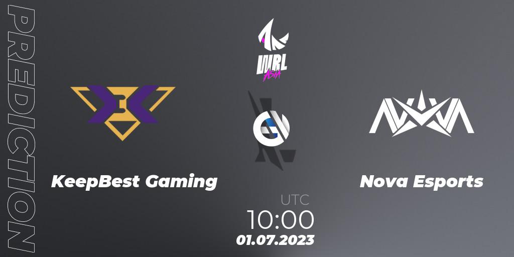 KeepBest Gaming contre Nova Esports : prédiction de match. 01.07.2023 at 10:00. Wild Rift, WRL Asia 2023 - Season 1 - Playoffs