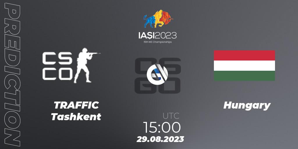 TRAFFIC Tashkent contre Hungary : prédiction de match. 29.08.2023 at 18:20. Counter-Strike (CS2), IESF World Esports Championship 2023