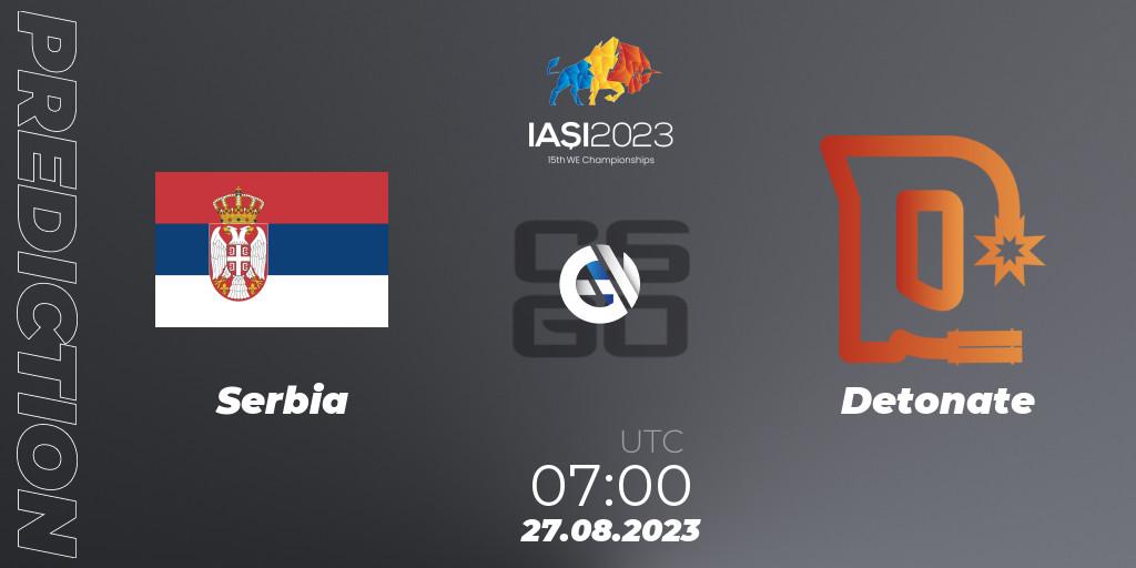 Serbia contre Detonate : prédiction de match. 27.08.23. CS2 (CS:GO), IESF World Esports Championship 2023