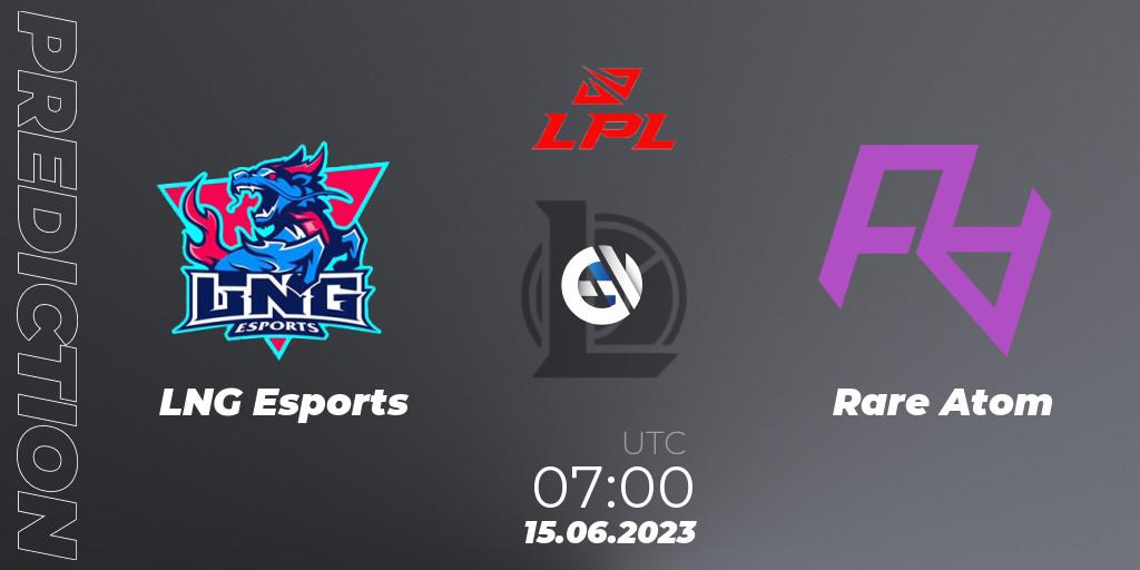LNG Esports contre Rare Atom : prédiction de match. 15.06.23. LoL, LPL Summer 2023 Regular Season
