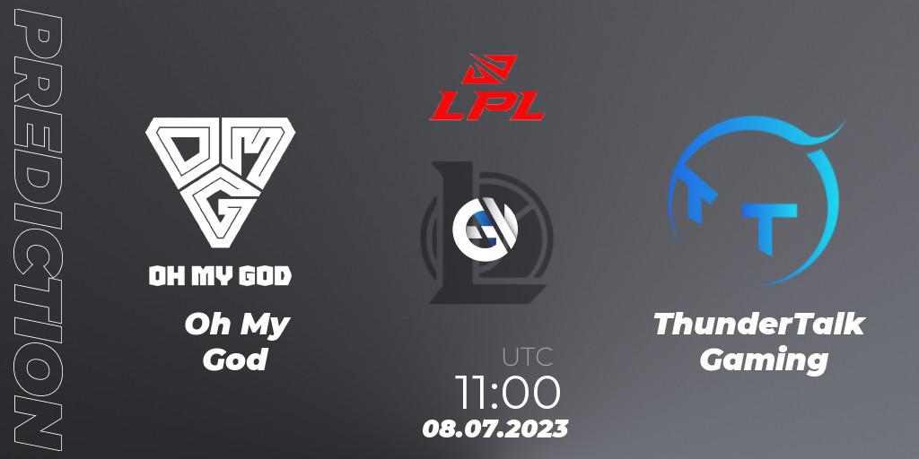 Oh My God contre ThunderTalk Gaming : prédiction de match. 08.07.23. LoL, LPL Summer 2023 Regular Season