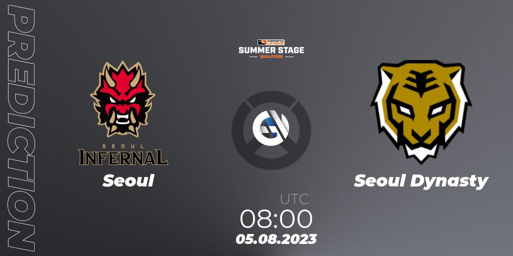 Seoul contre Seoul Dynasty : prédiction de match. 05.08.23. Overwatch, Overwatch League 2023 - Summer Stage Qualifiers