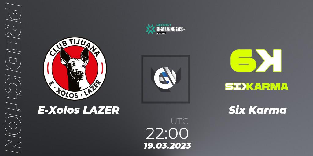 E-Xolos LAZER contre Six Karma : prédiction de match. 19.03.23. VALORANT, VALORANT Challengers 2023: LAN Split 1
