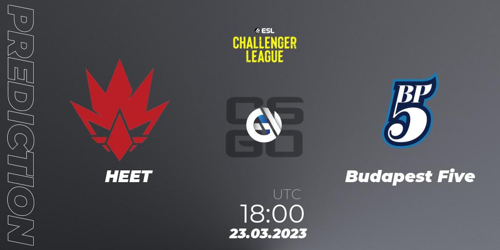 HEET contre Budapest Five : prédiction de match. 24.03.23. CS2 (CS:GO), ESL Challenger League Season 44 Relegation: Europe