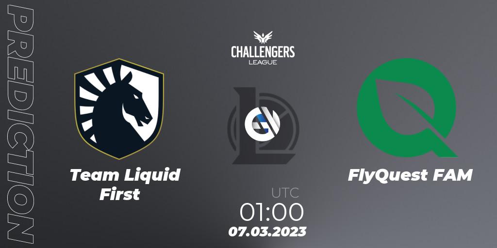 Team Liquid First contre FlyQuest FAM : prédiction de match. 07.03.23. LoL, NACL 2023 Spring - Group Stage