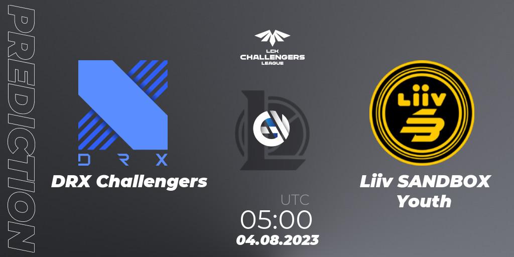 DRX Challengers contre Liiv SANDBOX Youth : prédiction de match. 04.08.23. LoL, LCK Challengers League 2023 Summer - Group Stage