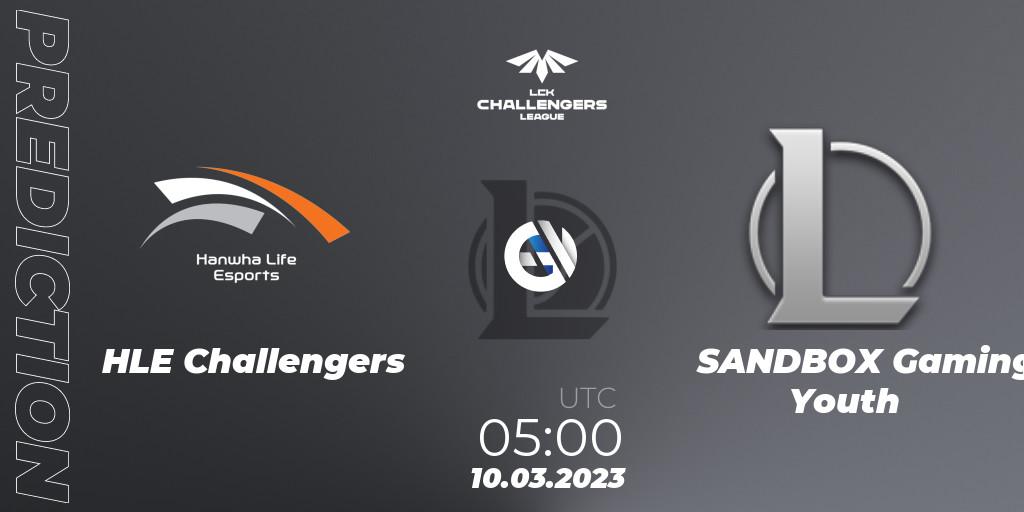 Hanwha Life Challengers contre SANDBOX Gaming Youth : prédiction de match. 10.03.2023 at 05:00. LoL, LCK Challengers League 2023 Spring
